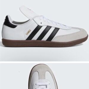 Adidas Samba White and Black
 Kid’s Size 6.  Women’s sz 8. 
Worn a few times.